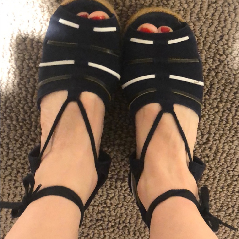 Katherine Shackelford Copenhagen Suede Suki Wedge